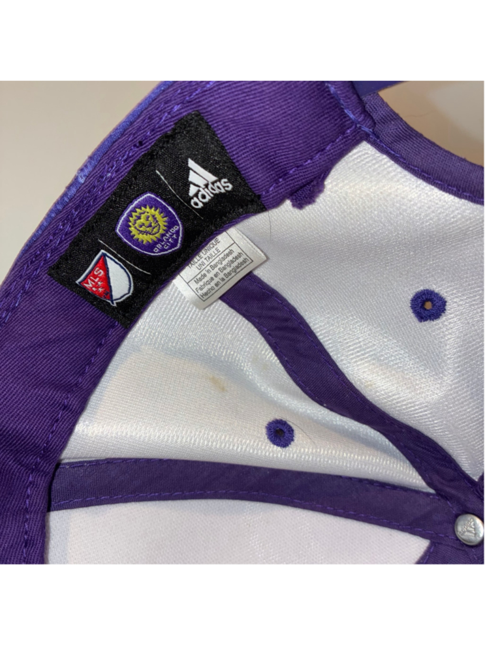 Men's Adidas Orlando City Soccer Club Hat One Size Purple Gold - Picture 5 of 6